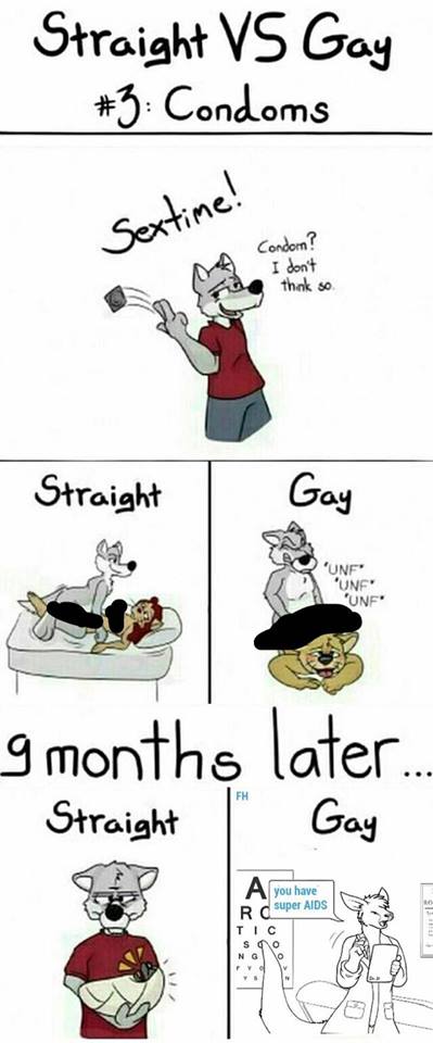 straight vs gay super aids - Straight Vs Gay Condoms Sextime! Condom? I don't thok so Straight Unf "Unf" 'Une 9 months later Straight Gay A you have Rd super Aids Tic So