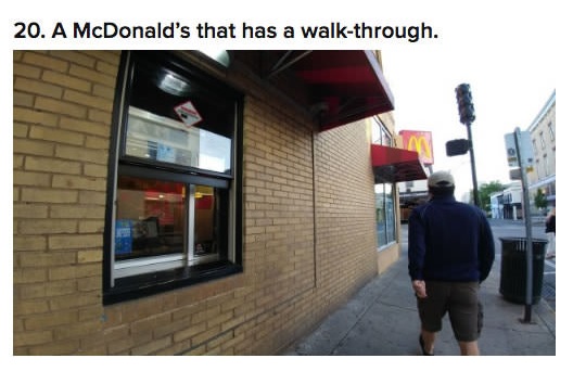 mcdonalds walk thru - 20. A McDonald's that has a walkthrough.