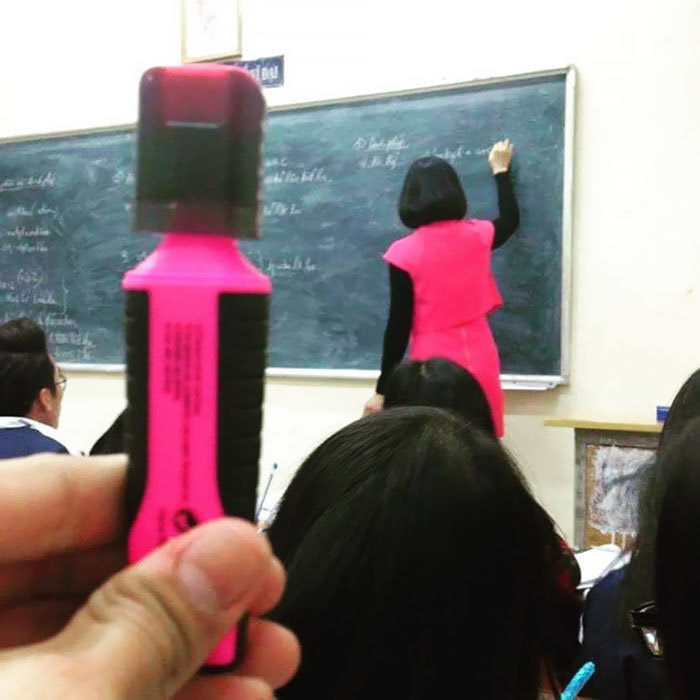 pink highlighter teacher