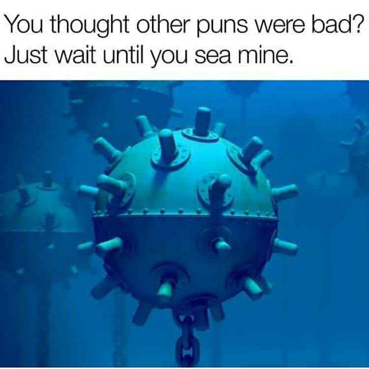 sea mine pun - You thought other puns were bad? Just wait until you sea mine.