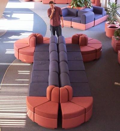 Penis Shaped couch in a public place