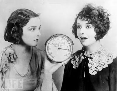 17 Yodel Meter, 1925 Two girls try out the new yodel meter, which measures the pitch of the human yodel.