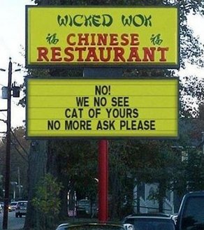 Sign says it all! Did you lose a cat recently? Well order no.8 and get him back!