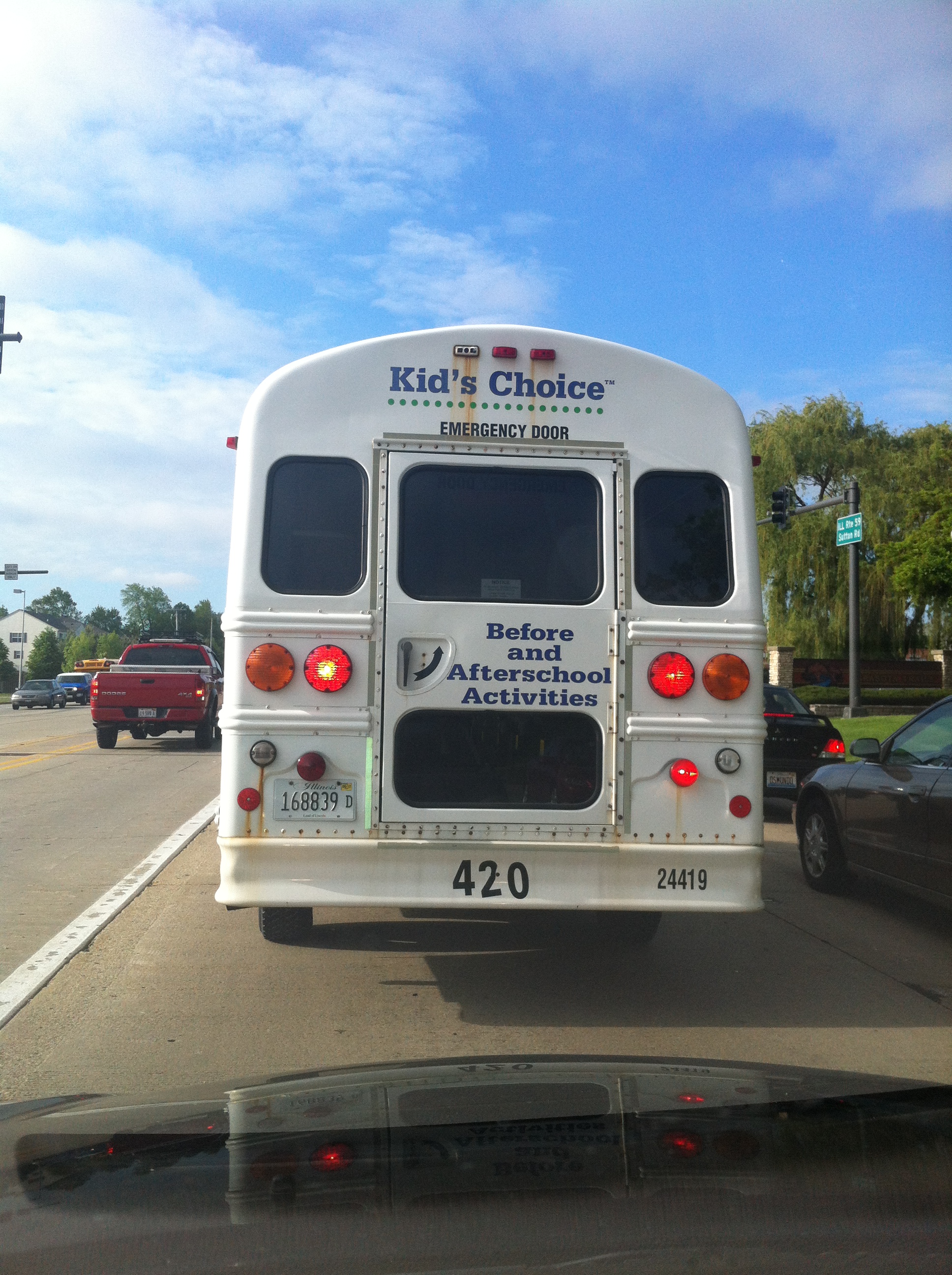 A bus encouraging kids to find interesting things to do before and after school