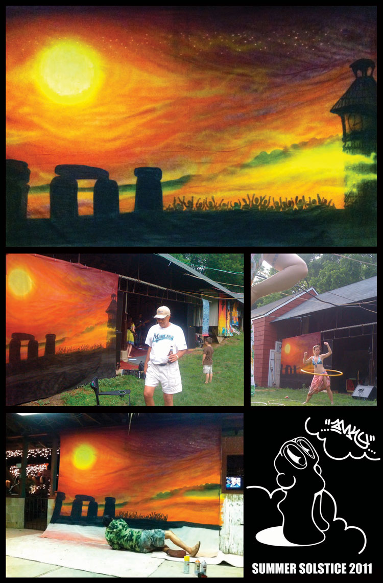 Painted for the Annual Summer Solstice concert at the infamous "Farm"