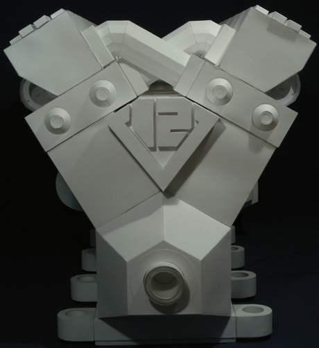 V-12 Engine origami