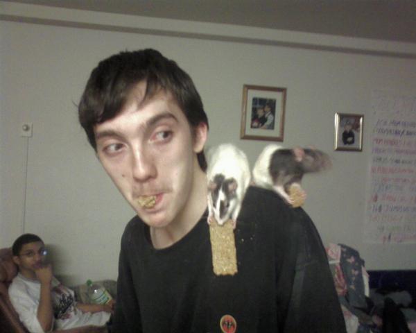 Old friend A.J. such a loser with his rats.