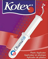 Kotex parent-company Kimberly-Clark has announced that it will be endorsing Barack Obama in his bid to capture the 2008 Democratic nomination for president.