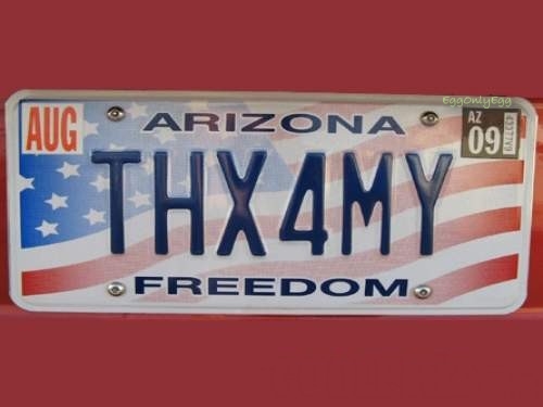 vehicle registration plate - Eagoulyegg A2 Arizona Ethxamy Freedom.