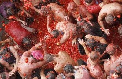 Massive Tomato Fight In Spain