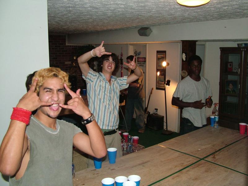 Beer pong makes us excited!...except for Terry the Black Guy.