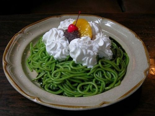Green Tea Flavored Dessert Spaghett
