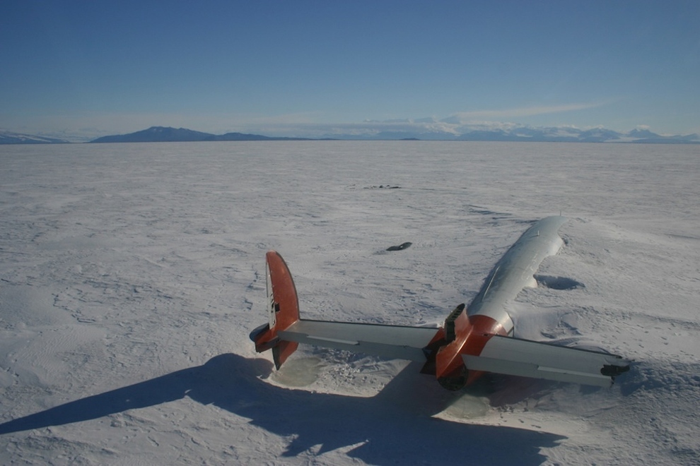 the remains of the Pegasus in mcmurdo sound Antarctica