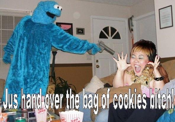 kathreya was finally hunted down in the BB house by the cookie monster