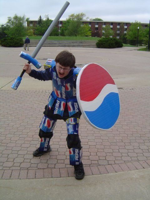 This warrior will fight to the death for Pepsi!