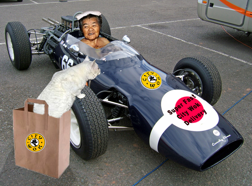 City Woks' new delivery car. your chow get to you fast now