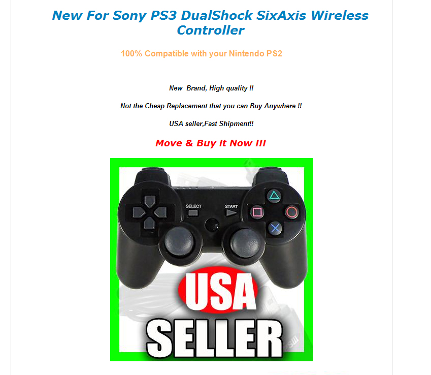 PS3 controller for your Xbox360 and Nintendo PS2!