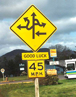 funny road signs - Oks Good Luck M.P.H.