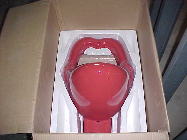 VERY RARE BIG MOUTH RED LIPS PORCELAIN URINAL TOILET -$3,500.00