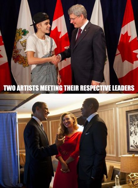 justin bieber canadian - Two Artists Meeting Their Respective Leaders