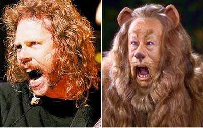 James Hetfield - resembles - Cowardly Lion