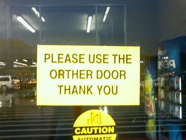 This is on an entrance door at Walmart in Nashville, North Carolina