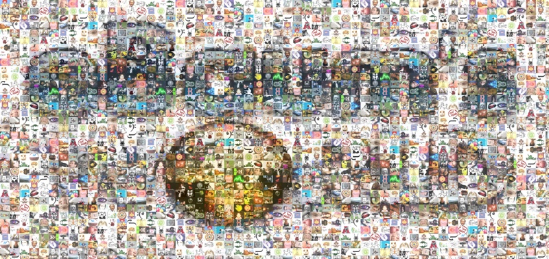 A photograph created using numerous eBaum's World user's avatars to create the eBaum's World logo.