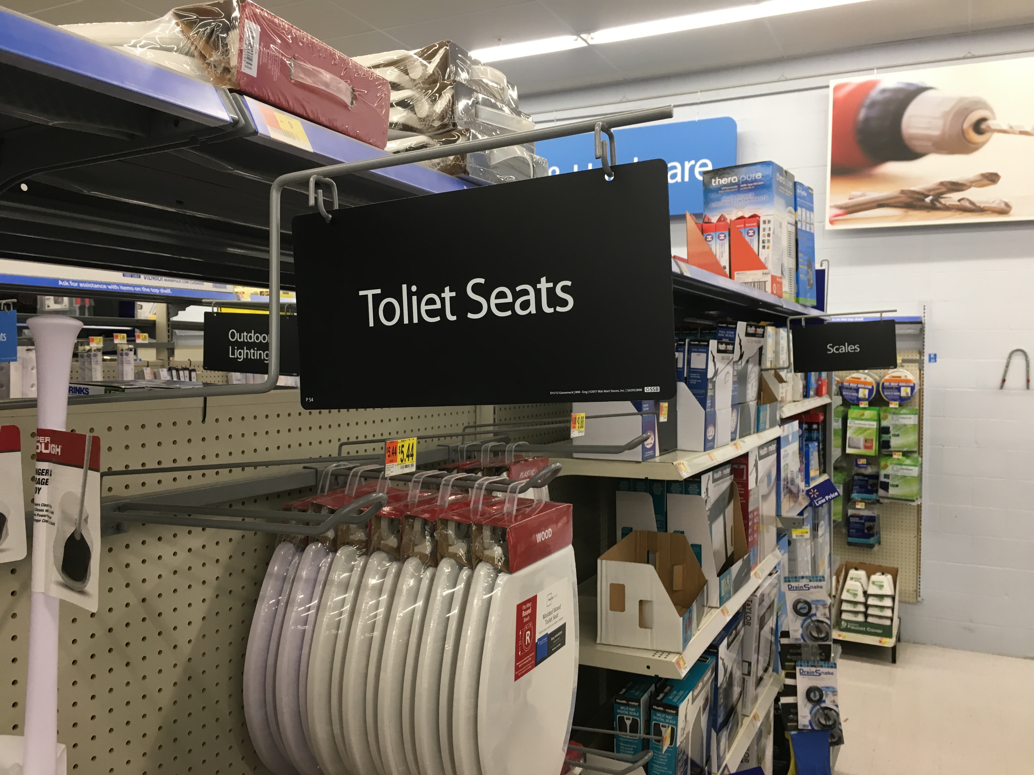 A sign in the plumbing section at a Walmart in Oregon.