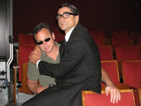 So happy visiting John rehearsing Bye Bye Birdie that I let him try to dry hump me in the theater... JohnStamos