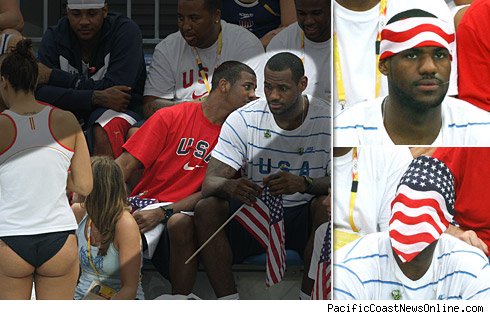 Lebron James finding his own reasons to take up spectating at the olympics in Bejiing.
