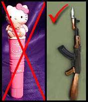 Dildos are illegal but assault rifles are OK!!!