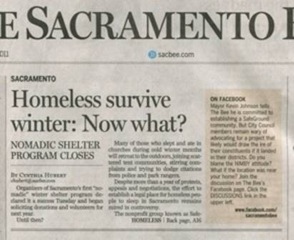 rhetorical question in headline - E Sacramento I sacbe.com Sacramento On Facebook Homeless survive winter Now what? M Nomadic Shelter Program Closes Ongela