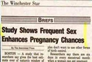 Headline - The Winchester Star Briefs Study Shows Frequent Sex Enhances Pregnancy Chances Bonton A Mody that May the evernuwih the wat e r ht w hen then an days is netrul month