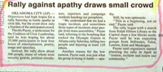 Headline - Rally against apathy draws small crowd Olarmacy M My Chf