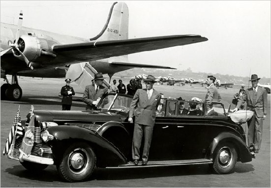 President Truman in the  Lincoln made for President Roosevelt 