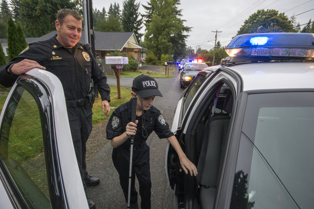 And the police officers who made blind 13-year-old Gage Hancock-Stevens' dream of being a cop come true