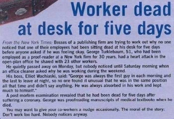 Moral of the story:  Don't Work to Hard