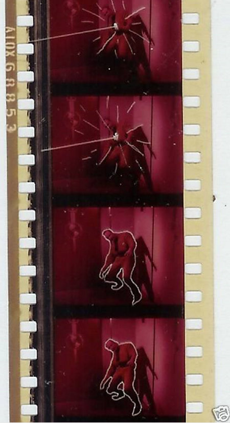 A man is auctioning off an 11 foot strip of film from the star trek episode "mirror mirror", with a phaser blast he scribed in himself.