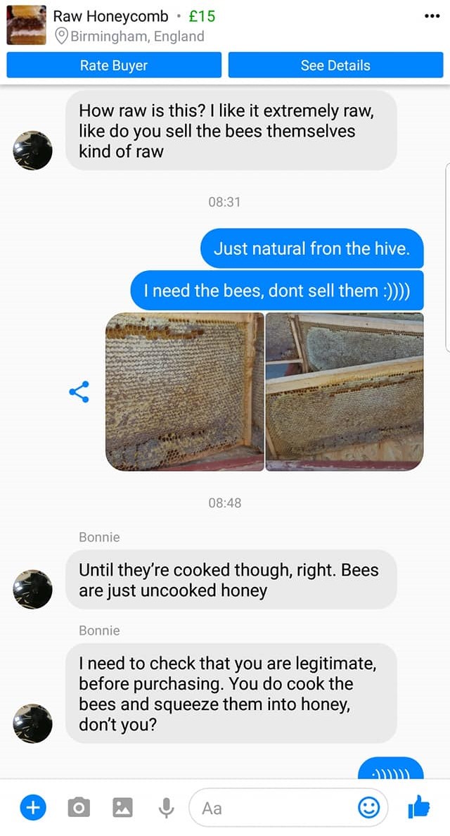 Insane Woman Buying Raw Honey Thinks It's Made of Bee's Blood