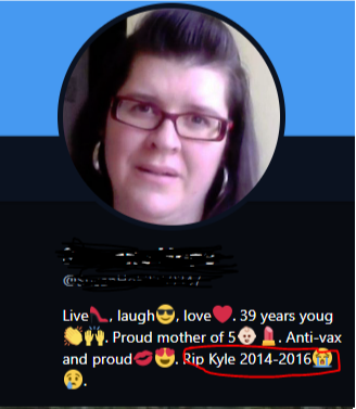 glasses - Live , laugh love .39 years youg Proud mother of 5 . Antivax and proudu . Rip Kyle 20142016