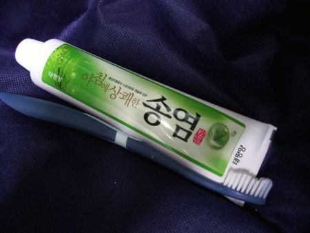 pine flavored toothpaste (Korea)