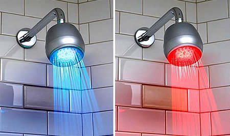 LED heat-sensitive shower light (changes colors according to water temperature)