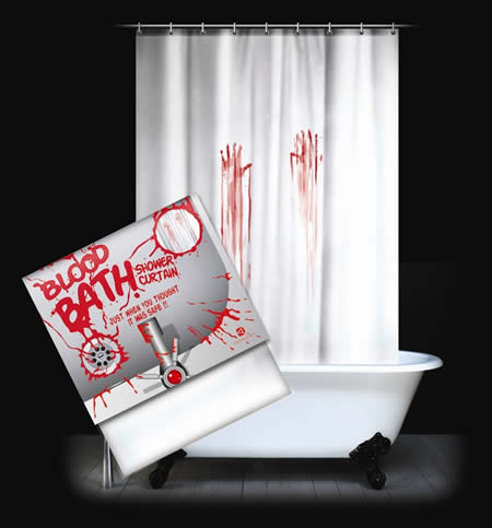 blood bath shower curtain (good way to freak out guests)