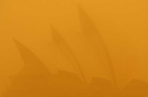 A dust storm in Sydney Australia
