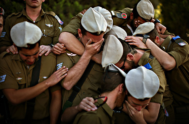 Colleagues of Israeli army Staff Sergeant mourn his death