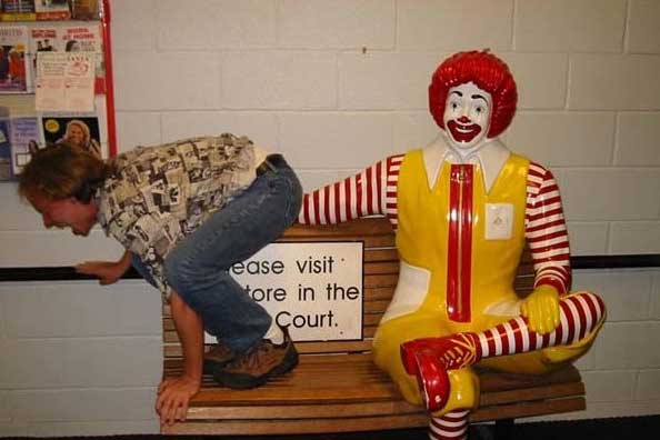 Ronald is gettin his burger meat back.