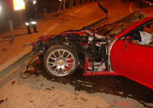 Ferrari 599 GTB crash