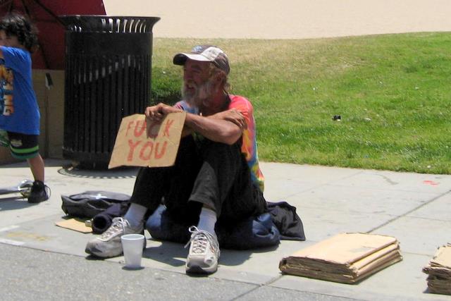 Bum Homeless Signs