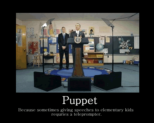 Barack Obama needed a teleprompter to give a speech to children at an elementary school.