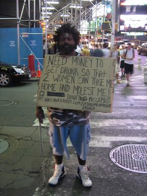 funny homeless signs